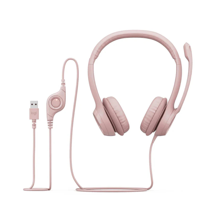 LOGITECH H390 ROSE COMPUTER STEREO USB HEADSET
